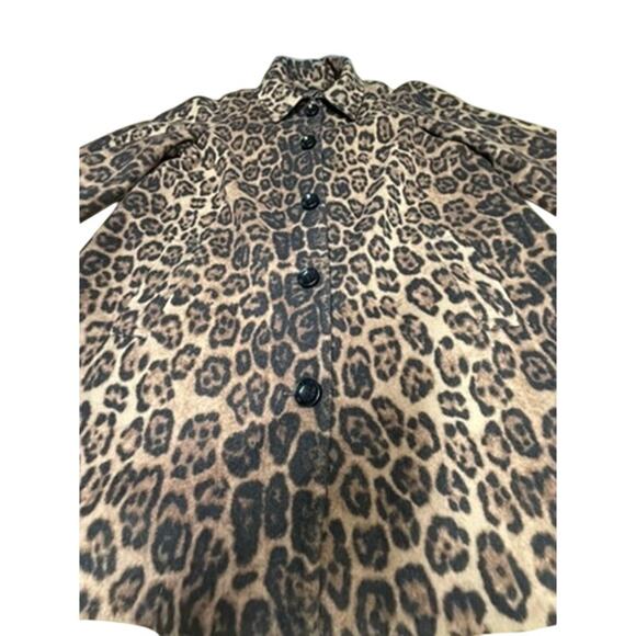 "LOUBEN" Women's Wool & Cashmere Blend Cheetah Print  Coat SZ 12 Mob Wife READ!! - Picture 5 of 15